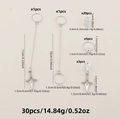 Detailed view of 30pcs silver hollow star hair charms and rings for braids set - Silver