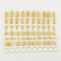Set mit 70 goldenen Metall-Dreadlock-Haaraccessoires mit verschiedenen hohlen Spiralmustern - Gold 70pcs