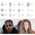 280pcs silver dreadlock accessory set with metal hair rings and spiral jewelry clips - Silver Style 2