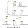 26-piece gold starfish and seashell hair ring charms for dreadlock braid accessories - Ocean Style Combination
