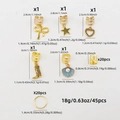 45pcs golden hair jewelry set with bow heart and shell pendants for stylish hair braiding - Gold