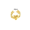 Detail of 40pcs golden flower open braid rings for DIY hair accessories and dreadlocks - Gold