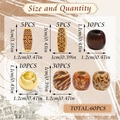 Set of 60pcs wooden DIY large hole beads including vintage totems and gold spacers - Mixed Color Barrel Beads Style (With Hair Threader)