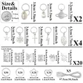 Guía de tallas detallada para 260 piezas de joyería para trenzas con medidas de los anillos - Plateado