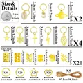 Guía de tallas para 260 piezas de joyería para trenzas con colgantes de concha y estrella - Dorado