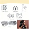 Tableau des tailles pour lot de 52 bijoux de cheveux argentés et accessoires de tresses - Type standard / Argenté