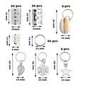 Kit d'accessoires bijoux de cheveux argentés avec anneaux, coquillages et étoiles - Argenté
