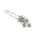 Elegant silver U-shaped hair pin with sparkling rhinestone star clusters for bridal hair - Constellation Style / Silver