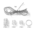 Detail view of 41 pieces silver dreadlock hair rings and metal braid cuffs set - Silver