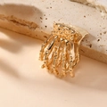Pinza de pelo gótica dorada con forma de mano de esqueleto para Halloween - Tamaño Pequeño (Sin Strass) / Dorado