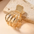 Pinza para el pelo de mano de esqueleto dorado con detalle de cristal brillante - Grande con Strass / Dorado
