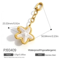 Waterdichte roestvrijstalen zeester hanger met parelafwerking en gouden ketting - Zeester Stijl (PJ93409)