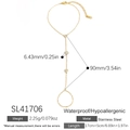 Bracciale ad anello in acciaio inossidabile dorato con trifoglio e fiori in zircone - Placcato Oro 18K / Oro