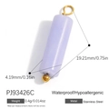 Light purple cylinder crystal pendant with gold stainless steel ring for DIY jewelry making - Cylindrical Pendant (PJ93426C) / Set of 3 / Purple