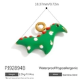 Green dinosaur pendant in 18K gold plated stainless steel, waterproof and hypoallergenic - Green Dinosaur Pendant (PJ92894B)