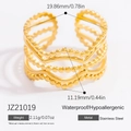 Minimalistischer goldener Edelstahlring mit Wellendesign und 19,86 mm Innendurchmesser - Mehrschichtige Wellenperlen (JZ21019)