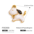 Cute enamel corgi dog pendant in stainless steel with waterproof and hypoallergenic finish - 18K Gold Plated / Dog Style Charm (PJ92899)