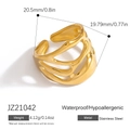 Minimalistischer hohl geometrischer Ring aus 18k vergoldetem Edelstahl mit Maßen - Unregelmäßiger Hohlstil (JZ21042) / Gold