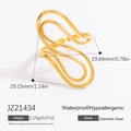 Bague vague minimaliste en acier inoxydable plaqué or 18 carats et design étanche - Vague Abstraite en Forme de S (JZ21434) / Or