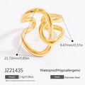 Bague minimaliste en acier inoxydable plaqué or 18K avec un design croisé élégant - Style courbe croisée (JZ21435) / Or