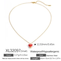 Collana impermeabile in acciaio inossidabile placcato oro con piccolo ciondolo a cuore - Mini Cuore Piccolo (XL32097-Small)