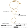 Minimalistische 18k vergulde roestvrijstalen handketting met afmetingen en maten - 18K Verguld / Goud (SL41719)