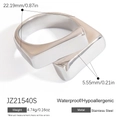 Vista dettagliata con dimensioni di 22,19mm di diametro e 5,55mm di larghezza per l'anello - Stile Piatto Geometrico Sovrapposto (JZ21540S)