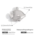 Polished stainless steel fish pendant charm in silver finish for DIY jewelry making - Striped Texture Fish Style (PJ91025S)