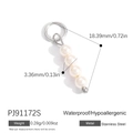 Minimalist stainless steel pendant with four white pearls and precise 18.39mm length - Pearl String Pendant (PJ91172S-5pcs)