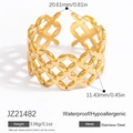 Wasserdichter, vergoldeter Edelstahlring mit hohlem geometrischem Muster, Größe 20,61mm - Hohles Geometrisches Musterstil (JZ21482)