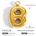 Pendente lettera B in acciaio inossidabile placcato oro 18K, impermeabile e leggero - Ciondolo Lettera B (PJ93511B)