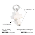White shell cross pendant charm in stainless steel for DIY necklace jewelry making - White Shell Cross Style (PJ91360S)
