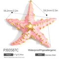 Seestern-Anhänger aus Edelstahl mit rosa Emaille und 18K Goldbeschichtung wasserfest - Rosa Seestern-Anhänger (PJ93587C)