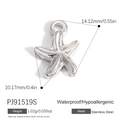 Pendentif étoile de mer en acier inoxydable argenté étanche pour bijoux DIY - Style Étoile de Mer d'Argent (PJ91519S)