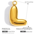 Ciondolo a lettera L stile palloncino in acciaio inossidabile placcato oro 18K - Ciondolo Lettera L (PJ93511L)