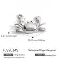 Polished stainless steel crab pendant charm for DIY jewelry making in silver finish - Crab Polished Surface Style (PJ92014S)