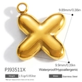Ciondolo a lettera X in oro lucido in acciaio inossidabile impermeabile anallergico - Ciondolo Lettera X (PJ93511X)