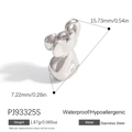 Polished stainless steel ocean charm pendant measuring 15.73mm by 7.22mm for DIY jewelry - Abstract Shape Style (PJ93325S)