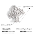 Silver tree of life stainless steel pendant with waterproof and hypoallergenic finish - Tree Of Life Style (PJ93326S)
