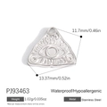 Silver stainless steel triangle eye pendant with size specs and waterproof features - Eye Pattern Pendant Style (PJ93463)