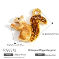 Eichhörnchen-Anhänger aus Edelstahl mit Emaille-Finish und goldenen Akzenten - Tigerstreifen Emaille Eichhörnchen (PJ93372)
