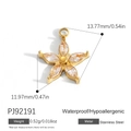 Golden flower pendant with marquise zircons made of waterproof stainless steel - Five-Petal Flower Jewelry Pendant(PJ92191)