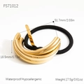 Polished gold stainless steel hair cuff with waterproof and hypoallergenic features - Gold Semi-Circular Three-Layer Overlaid Metal Hair Decor (FS71012)