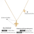 Wasserfeste vergoldete Edelstahl-Y-Kette mit Doppelkreuz-Anhängern und weißen Edelsteinen - Doppelkreuz-Stil (XL31612)