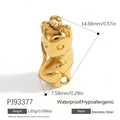 Goldener Katzenanhänger aus Edelstahl, wasserfest und hypoallergen für DIY-Schmuck - Gold Sitzende Katze Stil (PJ93377)