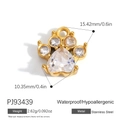 Golden stainless steel cat paw pendant with heart-shaped zircon inlay for DIY jewelry - Gold Cat Paw Pendant(PJ93439)