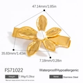 Molletta per capelli a fiore placcata oro 18k con perla, acciaio inossidabile elegante - Stile Perla Centrale Fiore Singolo(FS71022)