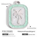 Ciondolo a forma di palma in acciaio inossidabile con smalto verde menta e conchiglia - Stile Albero di Cocco Argento con Bordo Verde (PJ91399BS)
