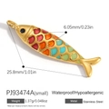 Pendaglio a forma di pesce colorato in acciaio inossidabile per creazione gioielli - Stile Pesce Multicolore Rosso Arancio Blu Verde (PJ93474A(small))