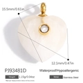 Ciondolo a cuore rosa in acciaio inossidabile con cristallo e finitura dorata - Stile Zircone a Cuore in Quarzo Trasparente (PJ93481D)